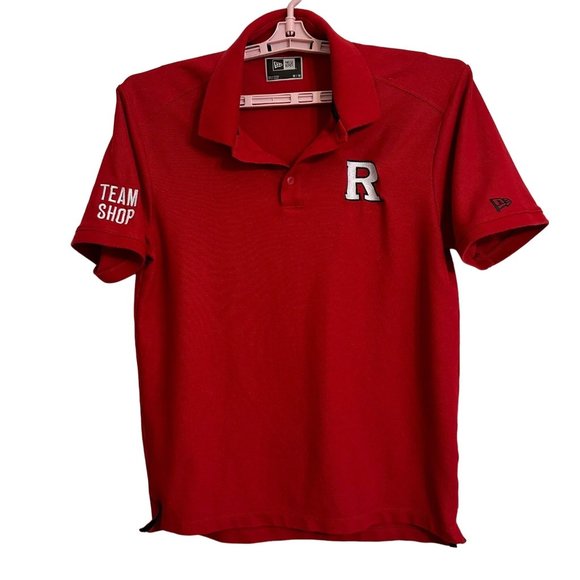 New Era Rutgers Scarlett Knights Men's SZ Medium Logo Short Sleeve Polo Red - Picture 1 of 12